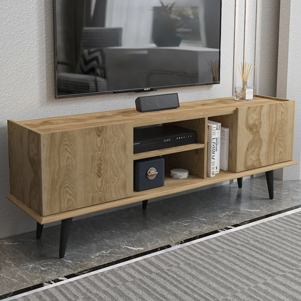 Ecuador 2 Door TV Unit with Storage - Brown image