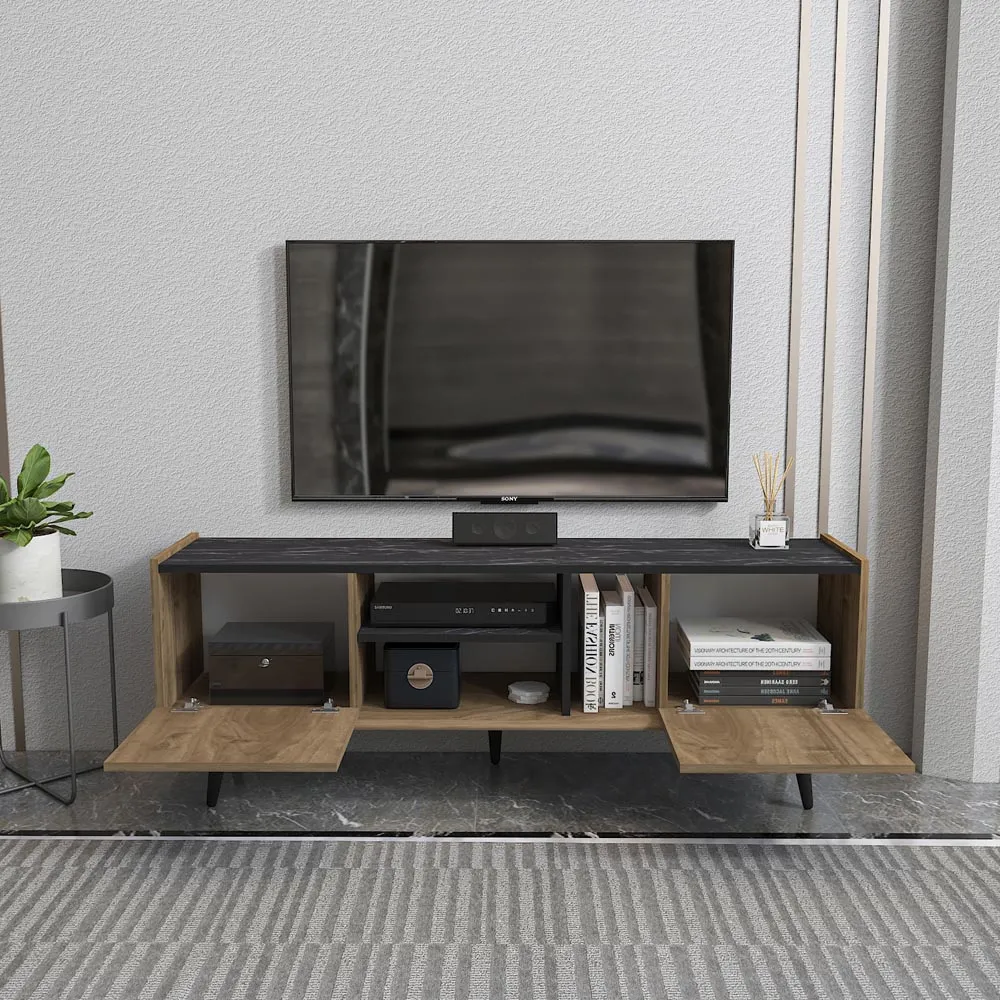 Ecuador 2 Door TV Unit with Storage - Walnut