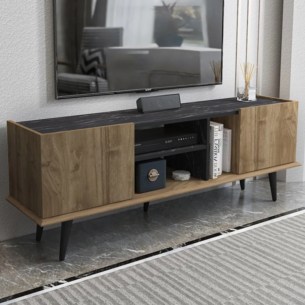 Ecuador 2 Door TV Unit with Storage - Walnut