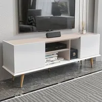Ecuador 2 Door TV Unit with Storage - White