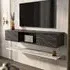 Elia 2 Door Floating TV Unit with Wall Shelf - Bendire, Ephesus
