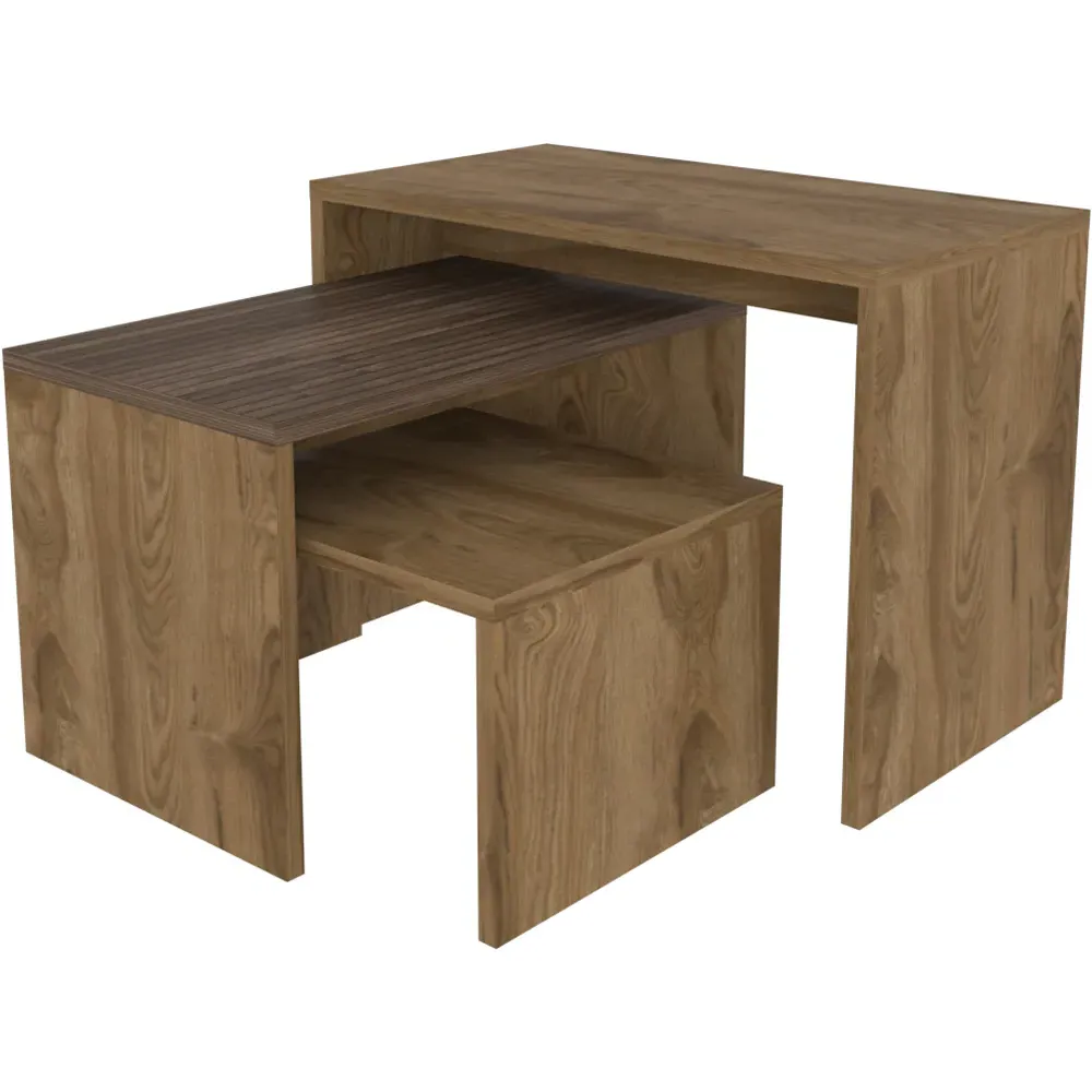 Ephesus Nest of Tables Set of 3 - Black, Marble Effect