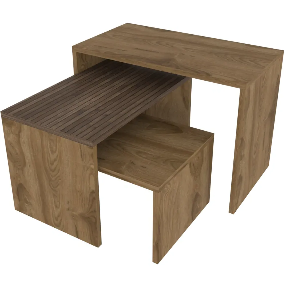 Ephesus Nest of Tables Set of 3 - Black, Marble Effect