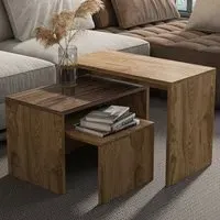 Ephesus Nest of Tables Set of 3 - Black, Marble Effect