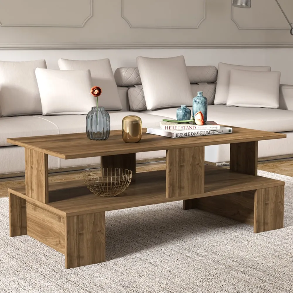Evans Single Shelf Coffee Table - Brown image