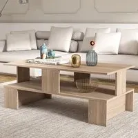 Evans Single Shelf Coffee Table - Grey