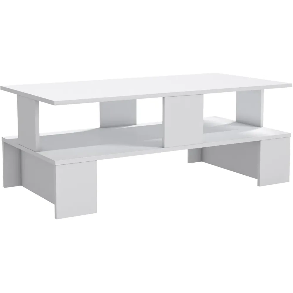 Evans Single Shelf Coffee Table - White
