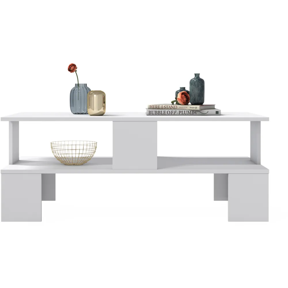 Evans Single Shelf Coffee Table - White