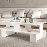 Evans Single Shelf Coffee Table - White