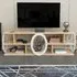 Fale 7 Shelf TV Unit - Oak and White