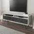 Flay 2 Door 2 Shelf TV Unit - Black Marble Effect, White