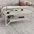 Flora Coffee Table with Shelf - White, Marble