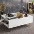 Frida 3-Shelf Coffee Table - White Marble, Gold