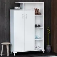 Gupse 2 Door Storage Cabinet with Shelves - White