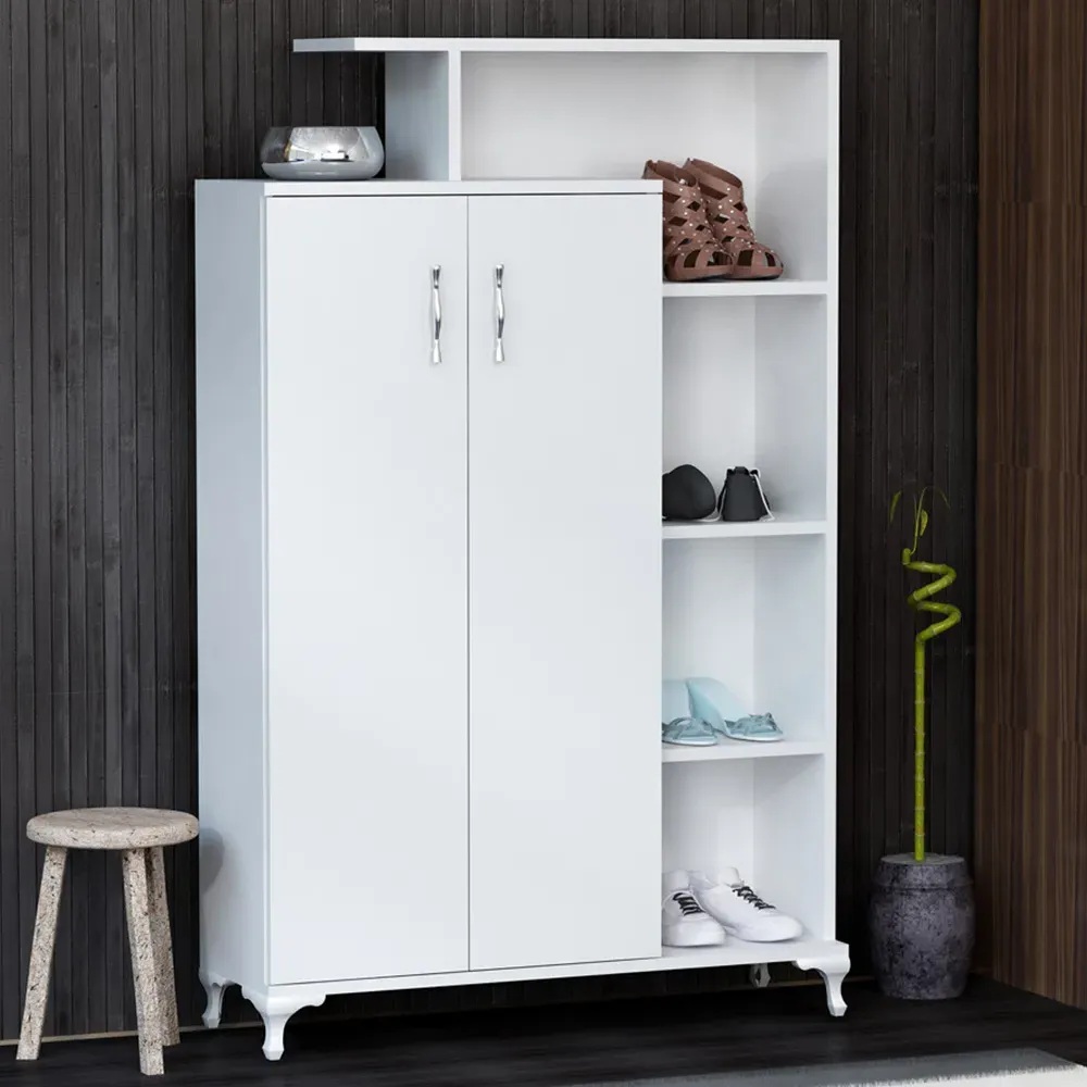 Gupse 2 Door Storage Cabinet with Shelves - White image