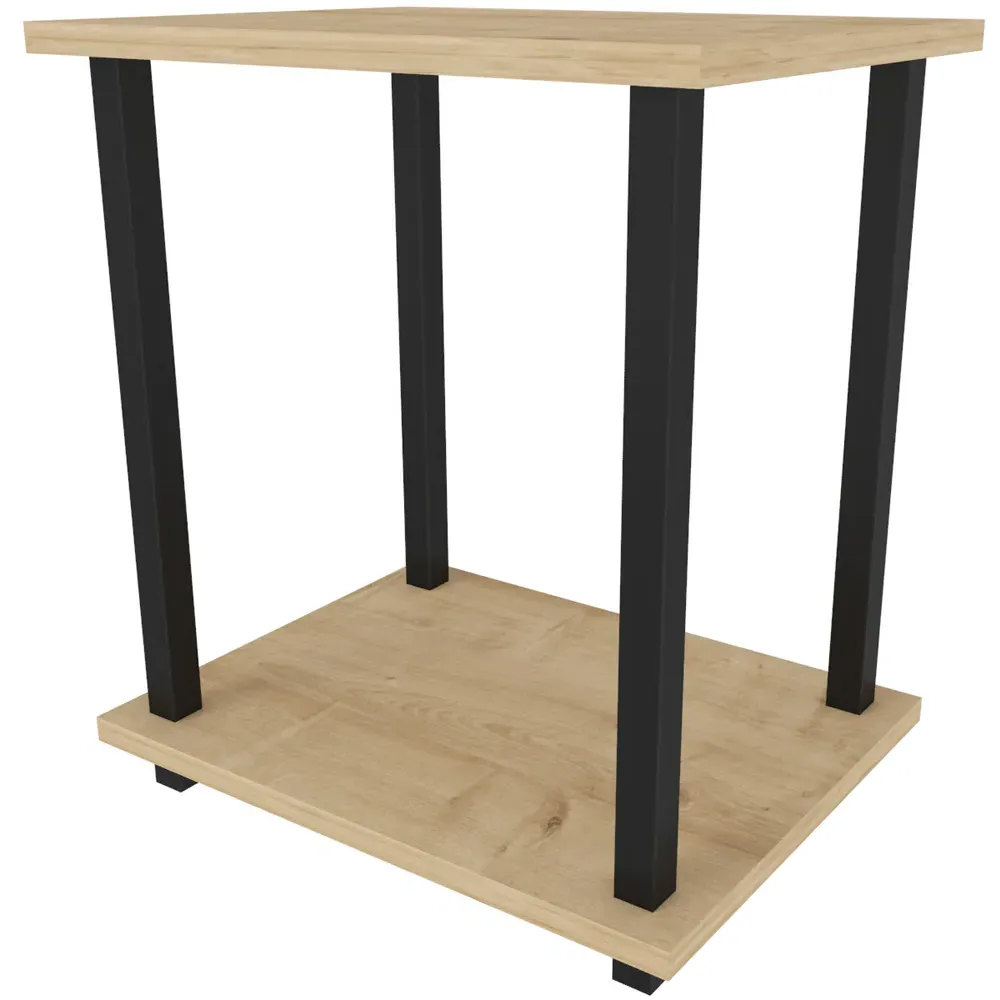 Gurnee Side Table - Black and Oak