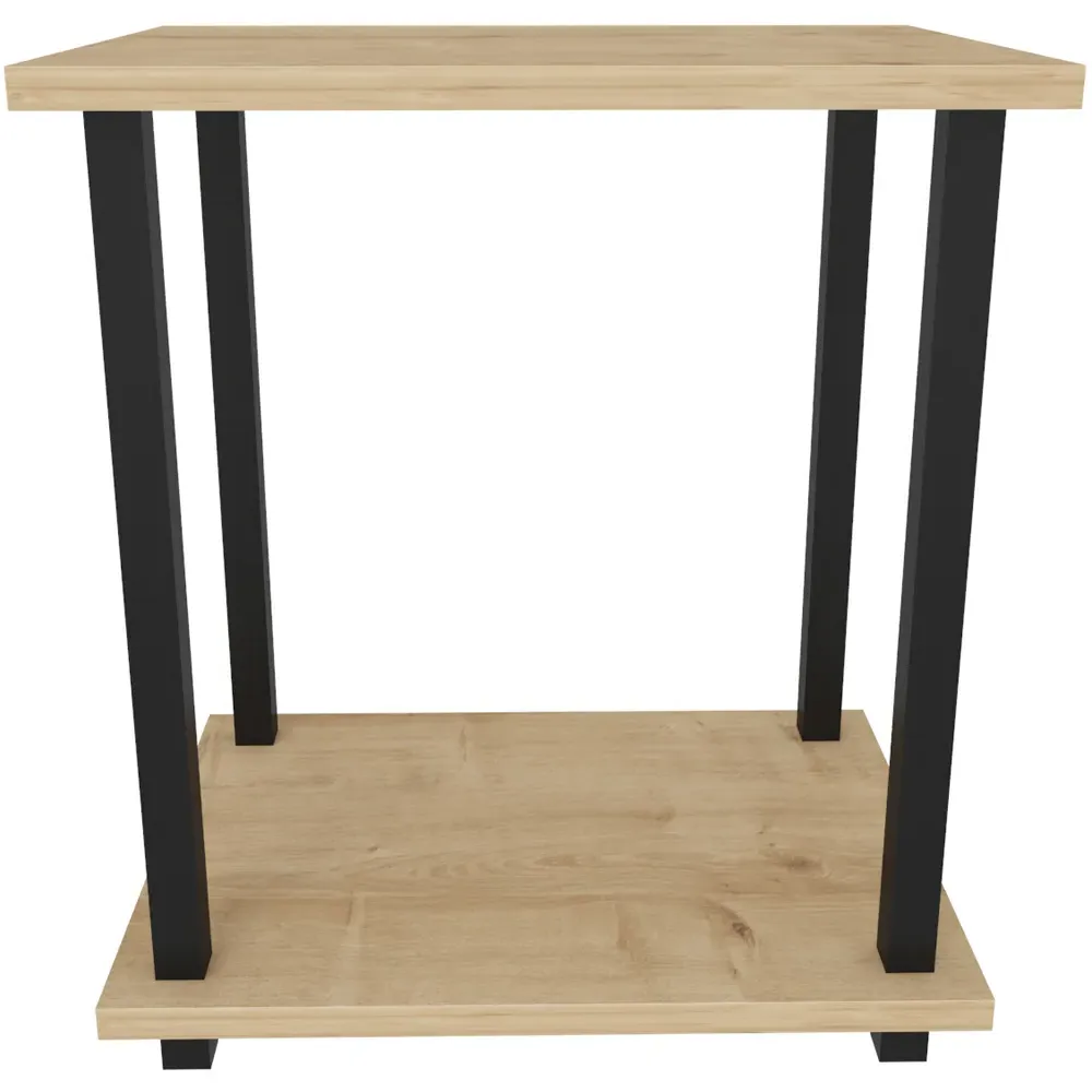 Gurnee Side Table - Black and Oak