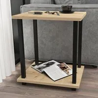 Gurnee Side Table - Black and Oak