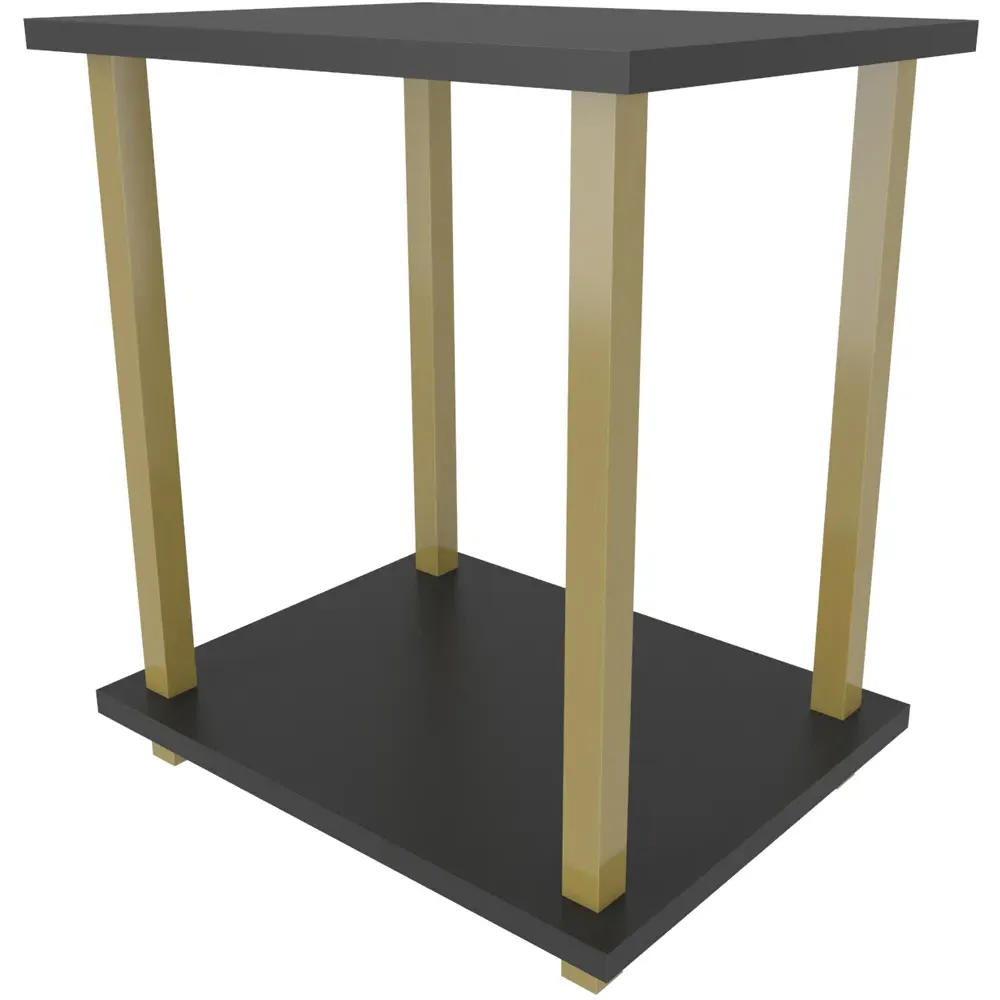 Gurnee Side Table - Gold, Anthracite