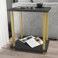 Gurnee Side Table - Gold, Anthracite