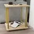 Gurnee Side Table - Gold, Oak