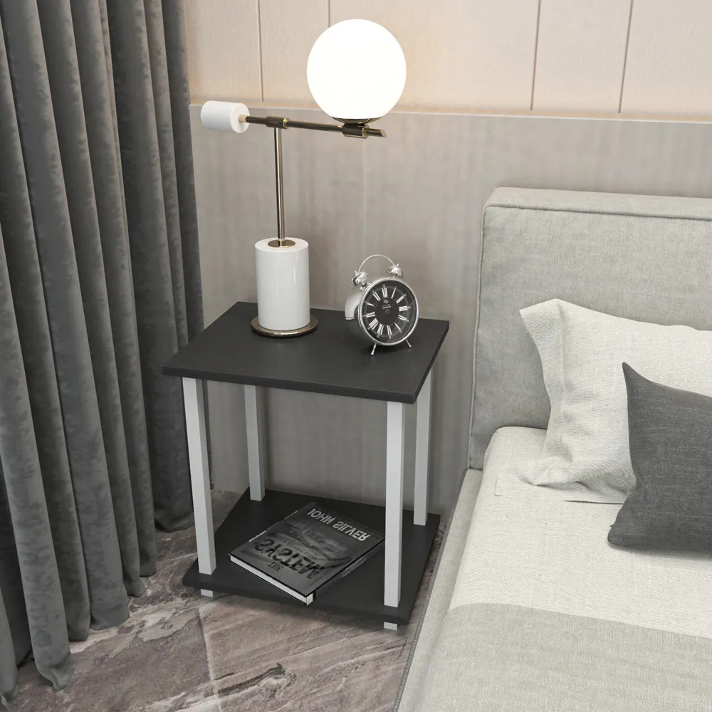 Gurnee Side Table - White and Anthracite