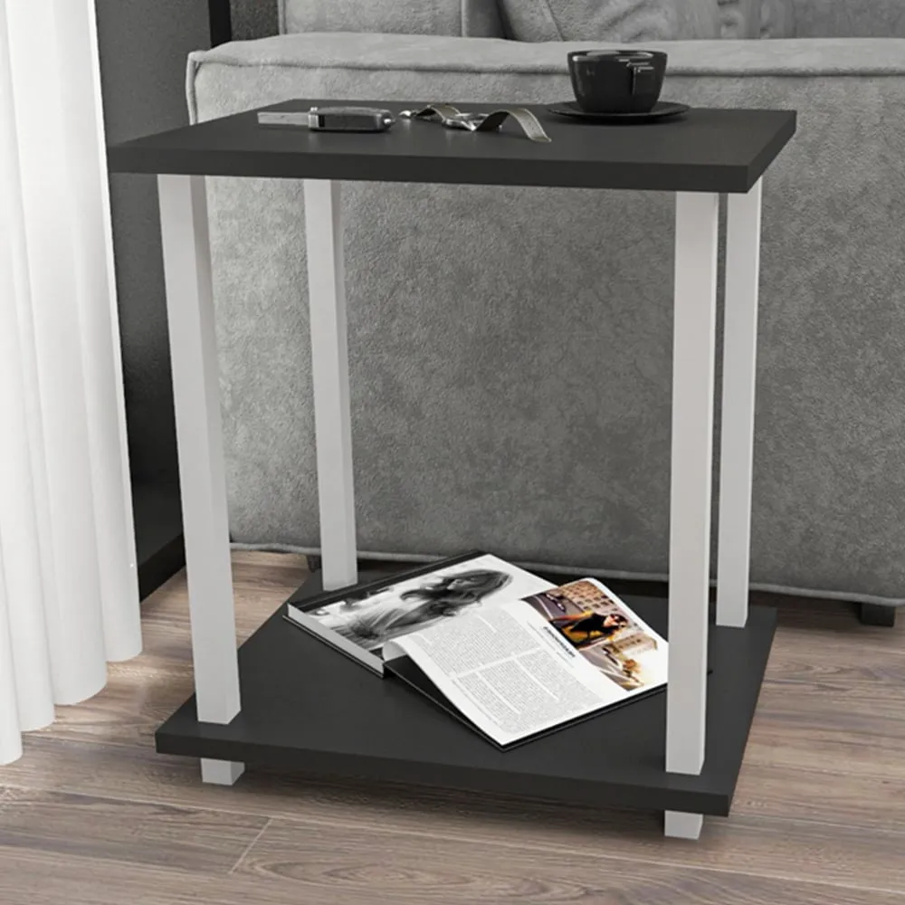 Gurnee Side Table - White and Anthracite