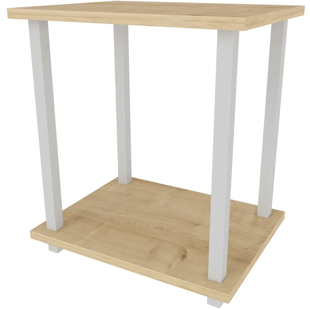 Gurnee Side Table - White and Oak