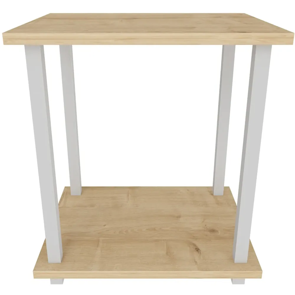 Gurnee Side Table - White and Oak