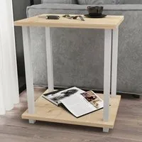 Gurnee Side Table - White and Oak