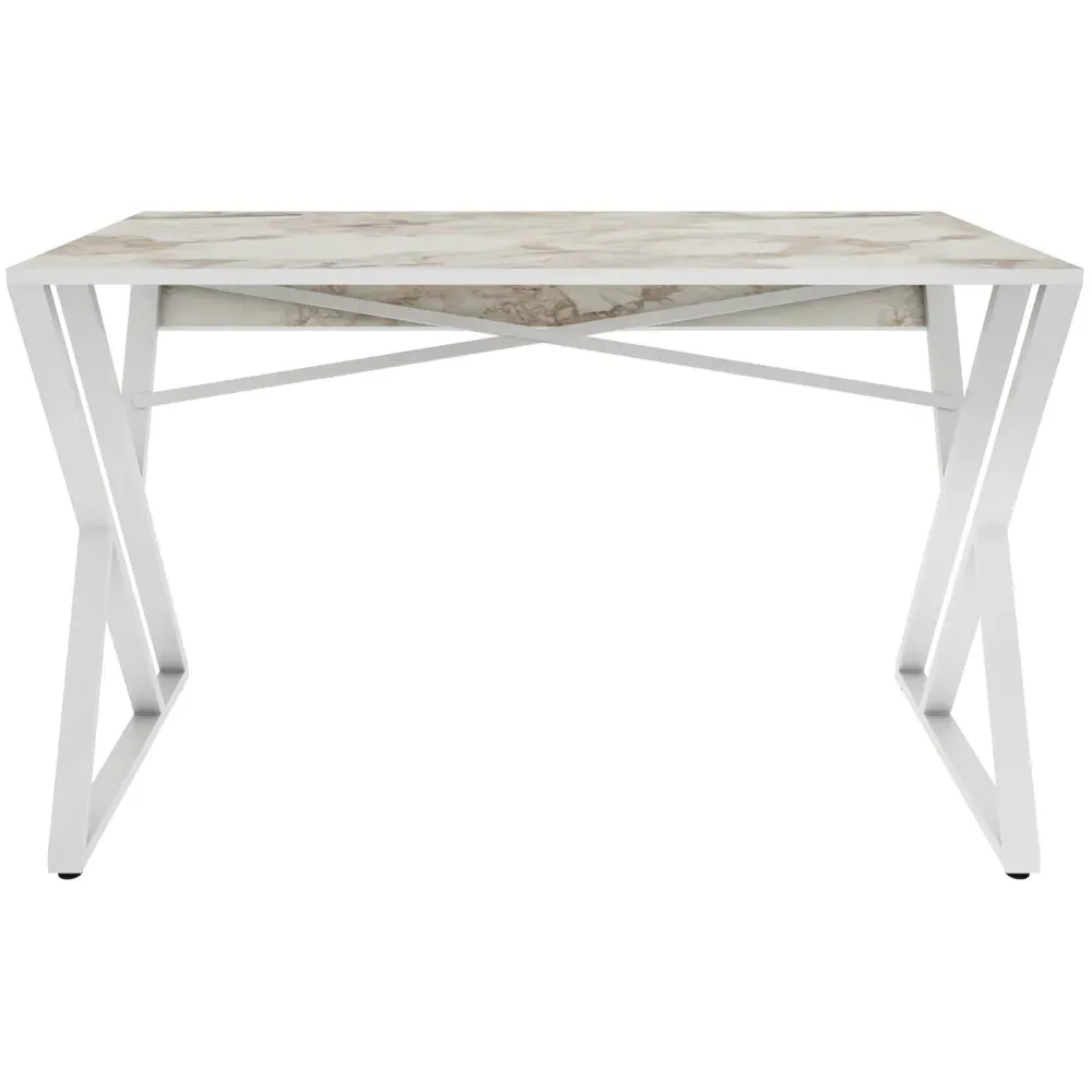 Gyza Computer Desk - White Marble