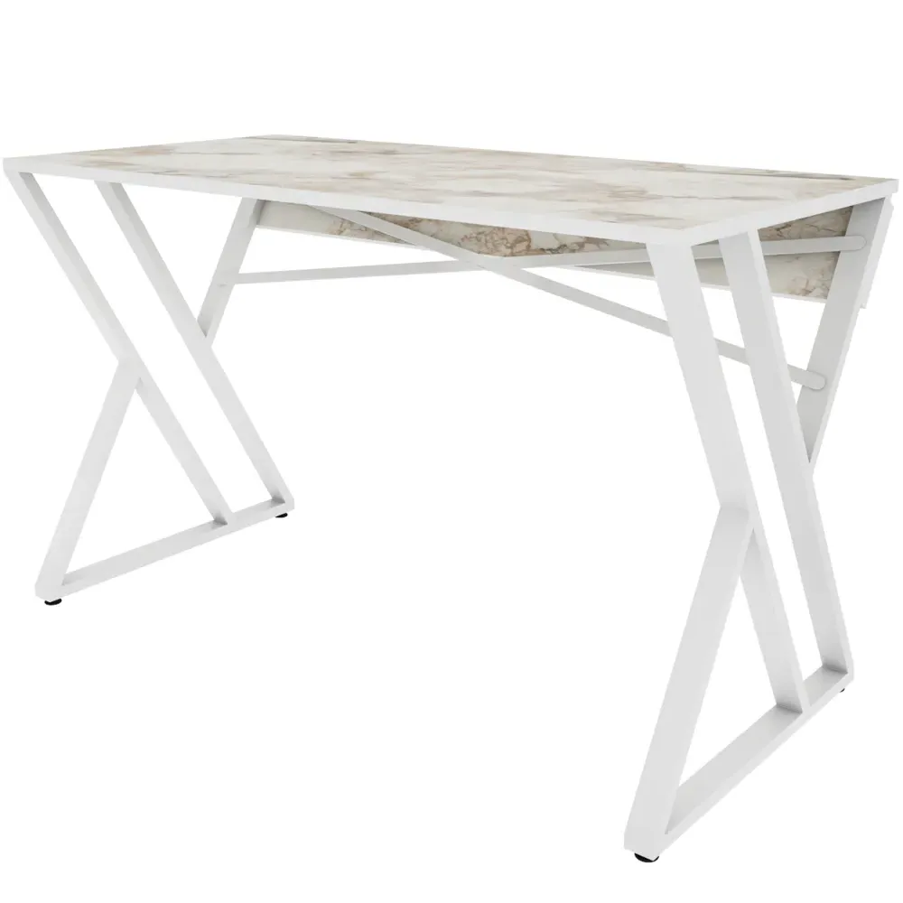 Gyza Computer Desk - White Marble