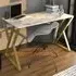 Gyza Computer Desk - White Marble, Gold