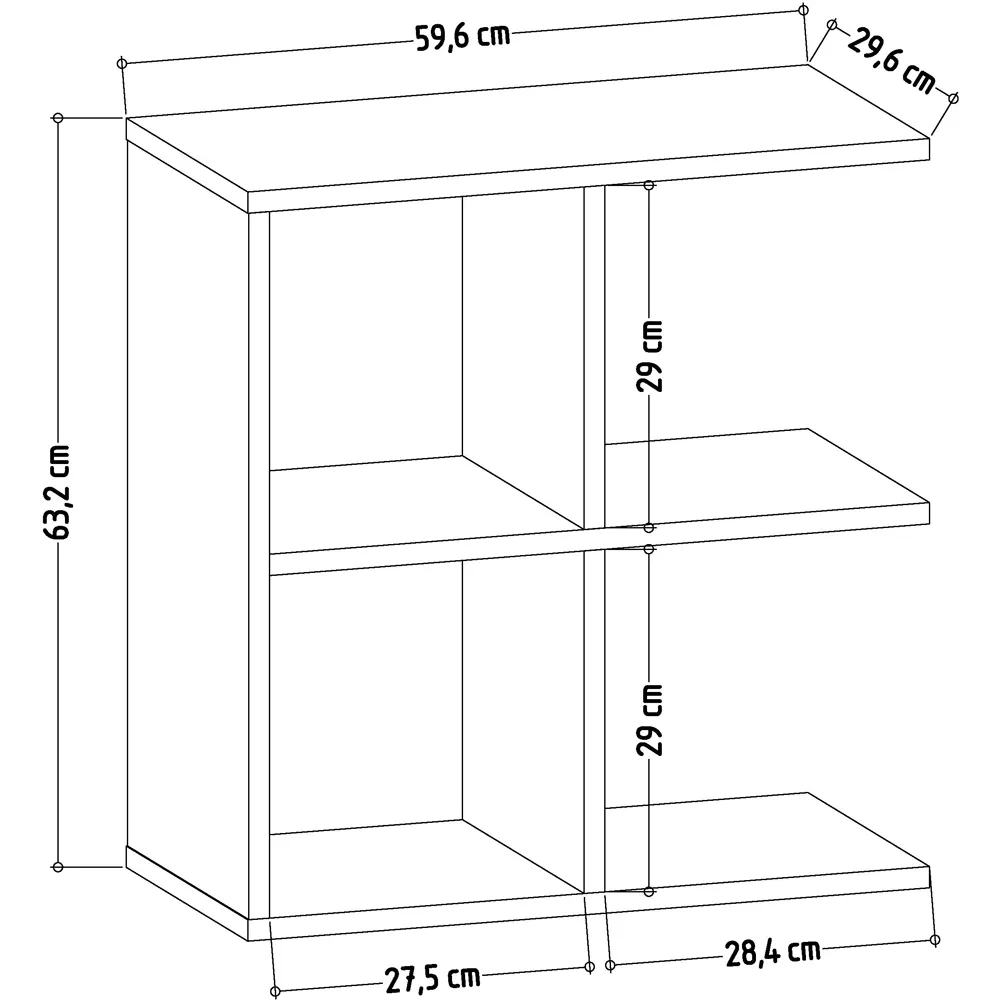 Hamlet 4 Shelf Side Table - Oak, Anthracite