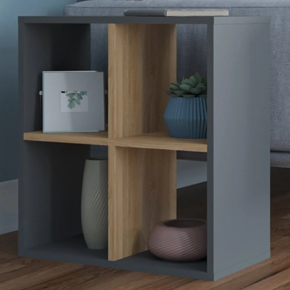 Hansen 4 Shelf Side Table - Anthracite, Melamine image