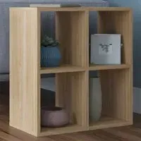Hansen 4 Shelf Side Table - Oak, Melamine
