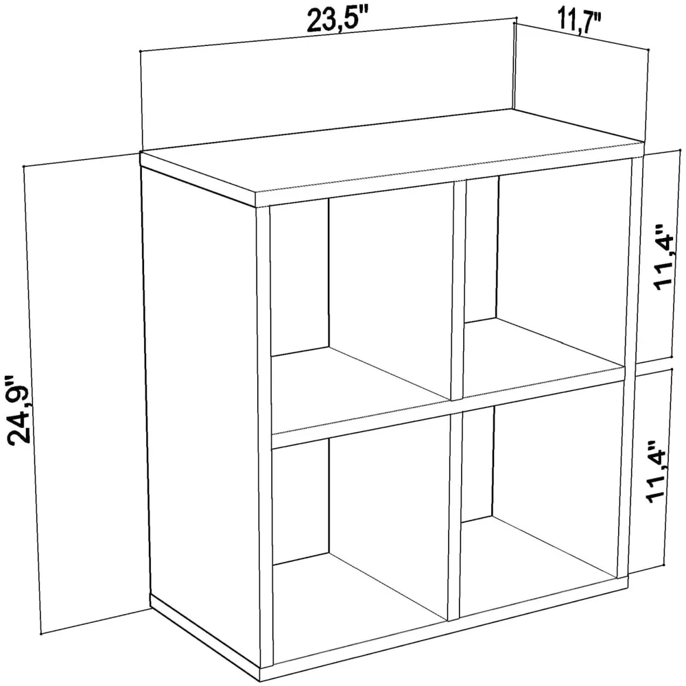 Hansen 4 Shelf Side Table - Oak, Melamine