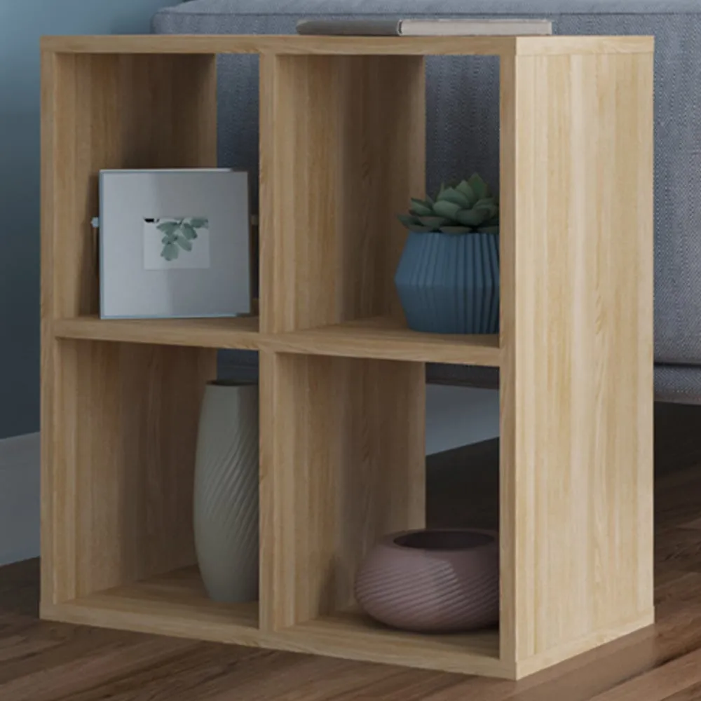 Hansen 4 Shelf Side Table - Oak, Melamine