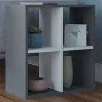 Hansen 4 Shelf Side Table - White, Melamine