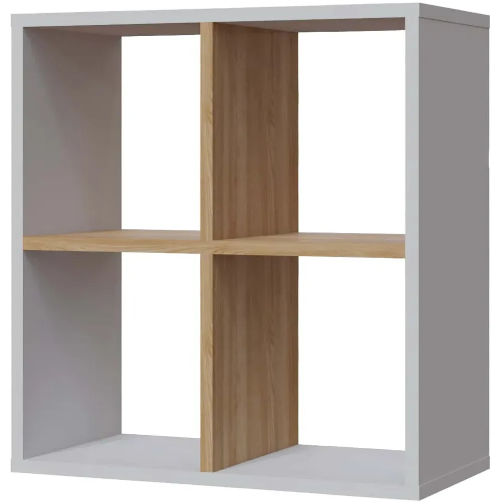 Hansen 4 Shelf Side Table - White, Melamine