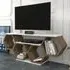 Honey Wide Hexagonal TV Unit - White, Walnut