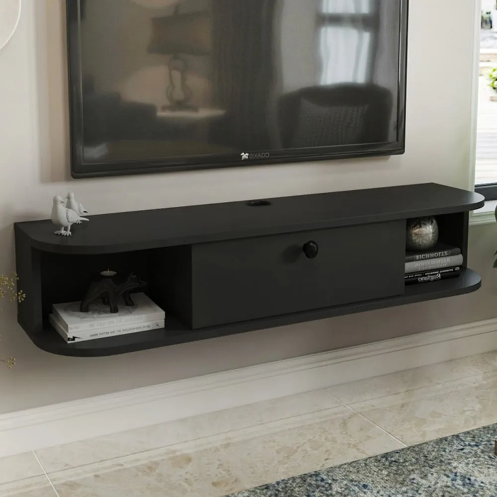 Ibarra Wall Mounted TV Unit with Storage - Black image