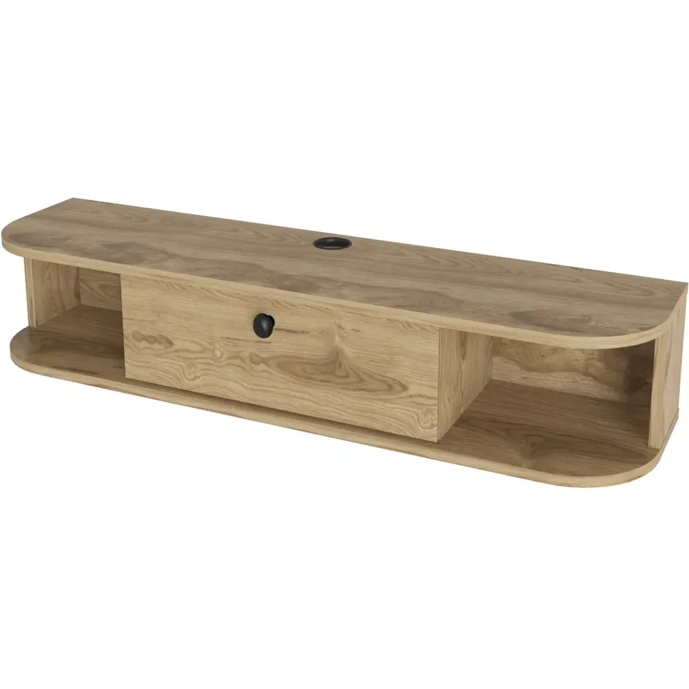 Ibarra Wall Mounted TV Unit with Storage - Brown