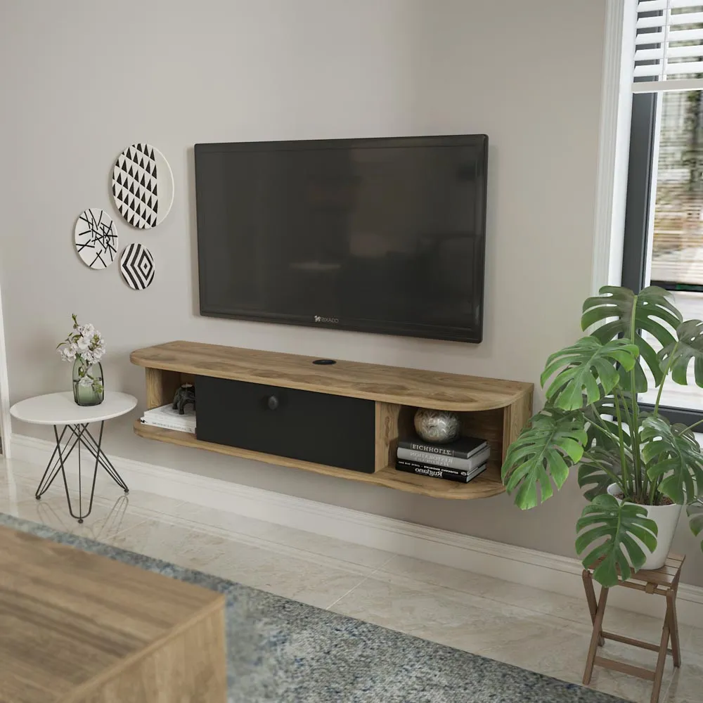 Ibarra Wall Mounted TV Unit with Storage - Multi