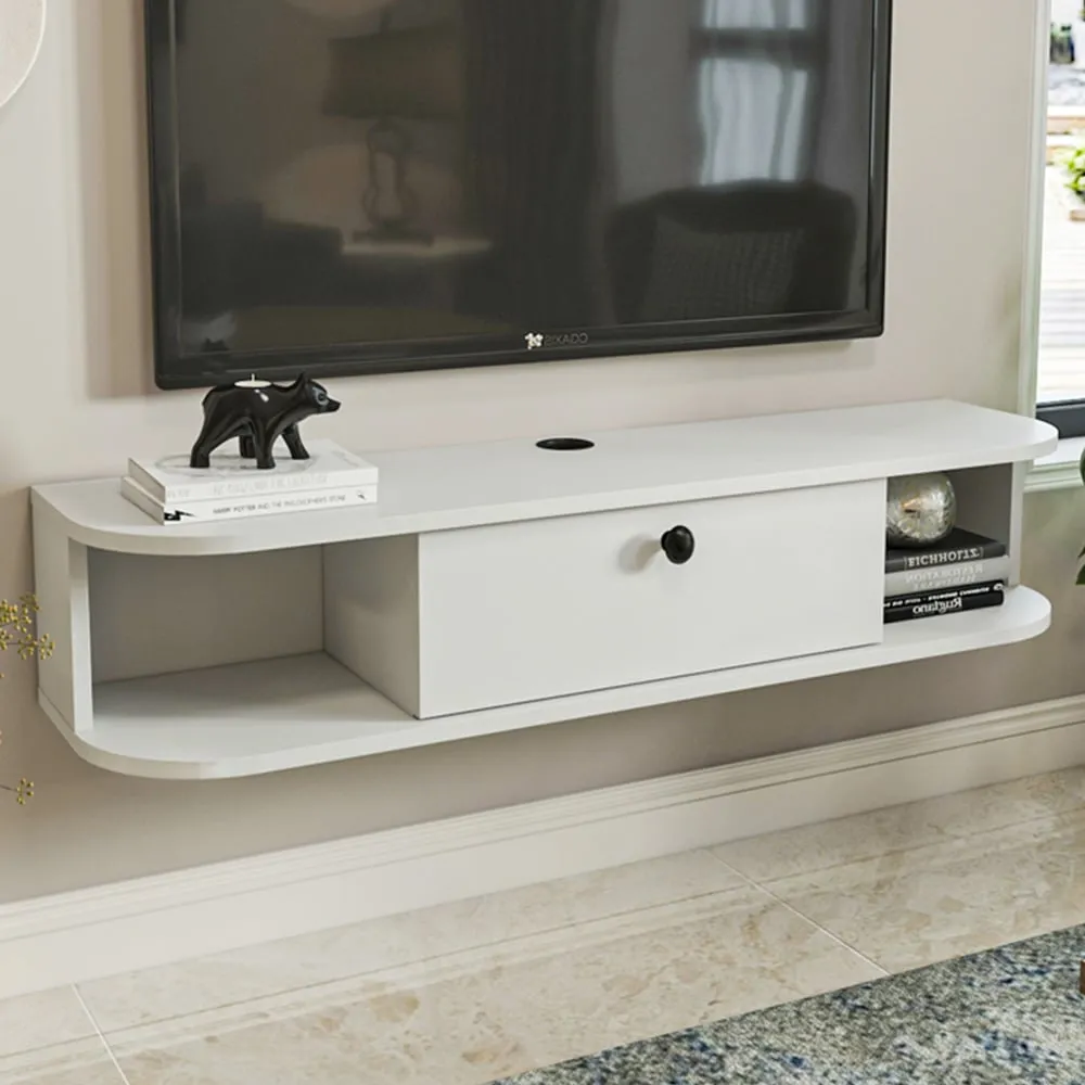 Ibarra Wall Mounted TV Unit with Storage - White
