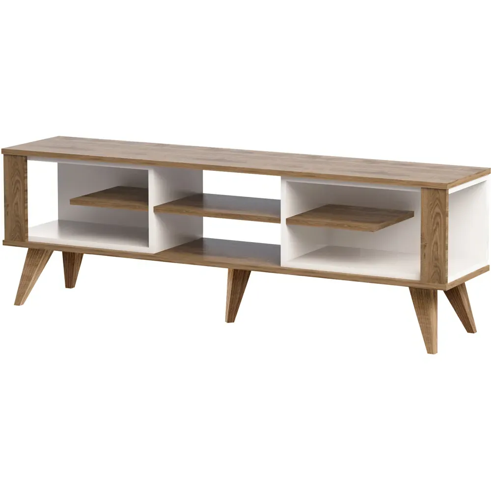 Ionis 6 Shelf TV Unit - White, Oak