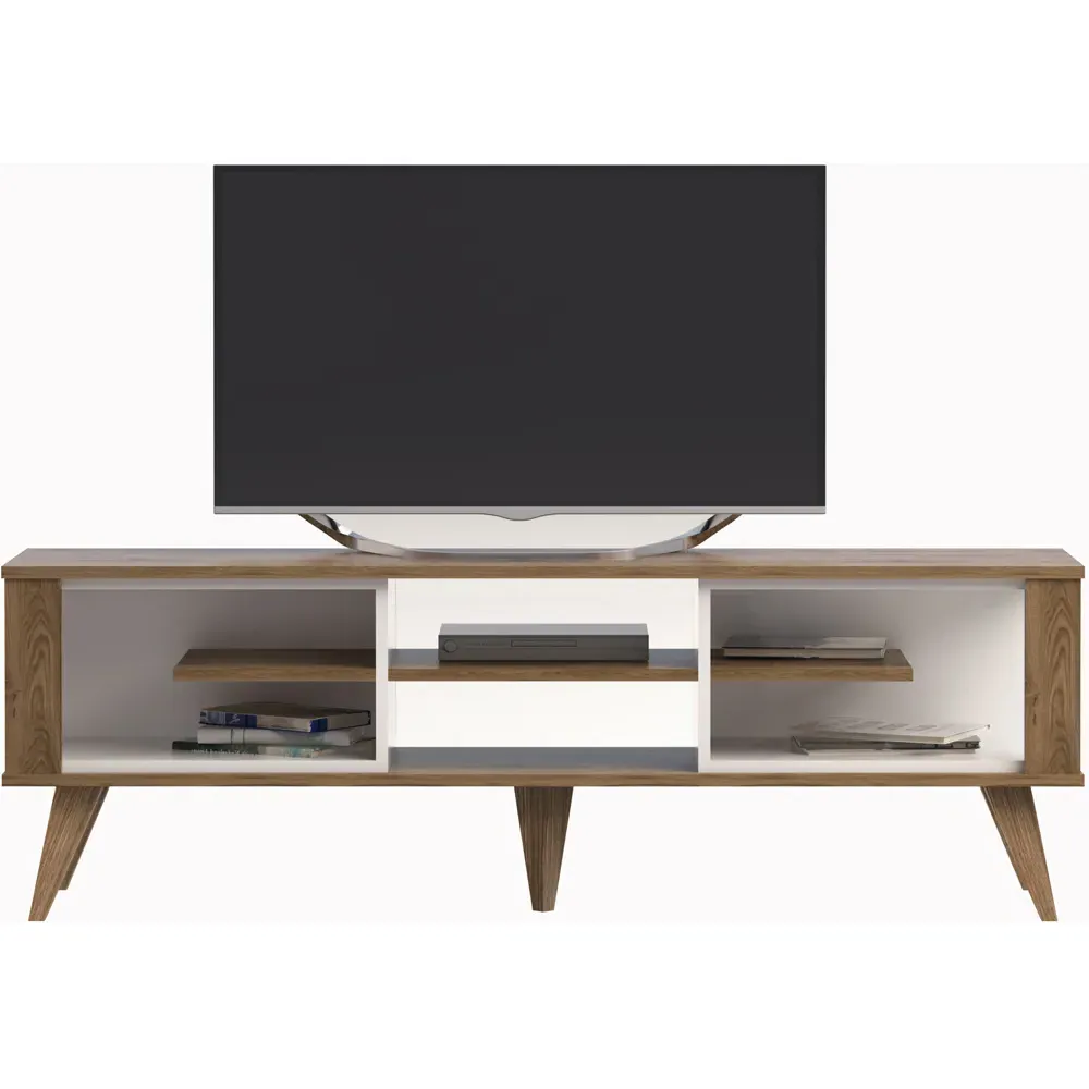Ionis 6 Shelf TV Unit - White, Oak