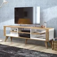 Ionis 6 Shelf TV Unit - White, Oak