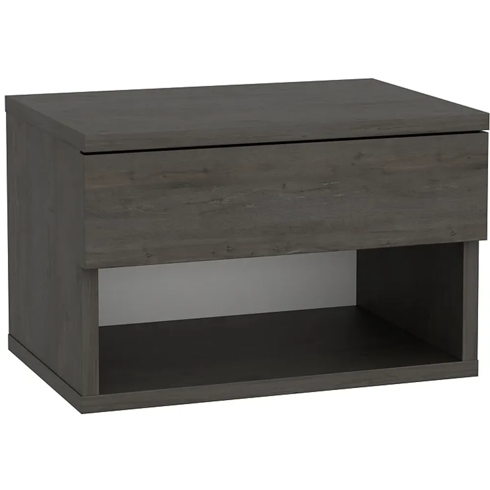 Jamot Single Drawer Floating Bedside Table - Wenge