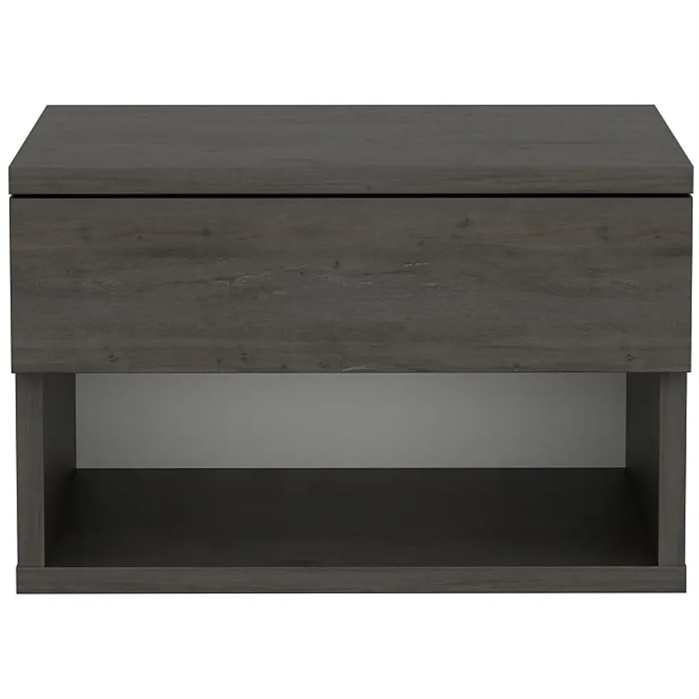 Jamot Single Drawer Floating Bedside Table - Wenge